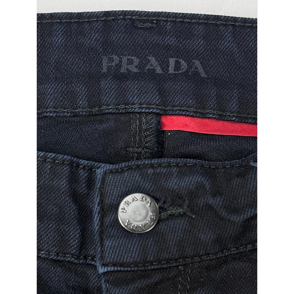 PRADA Low Rise Tapered Leg Jean Women's Size 27 Dark Blue Wash - Picture 5 of 12